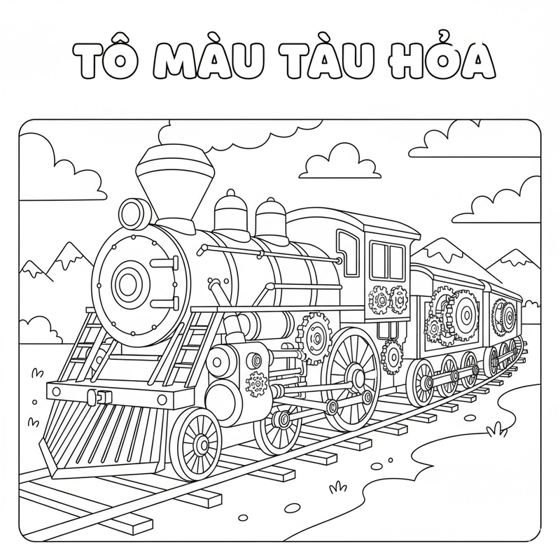 Bé tô màu tàu hỏa dễ thương