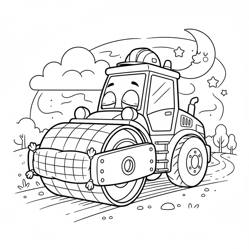 Bé tô màu xe lu dễ thương