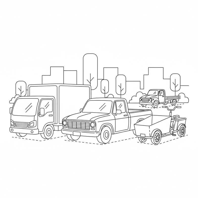 Bé tô màu xe tải vui nhộn