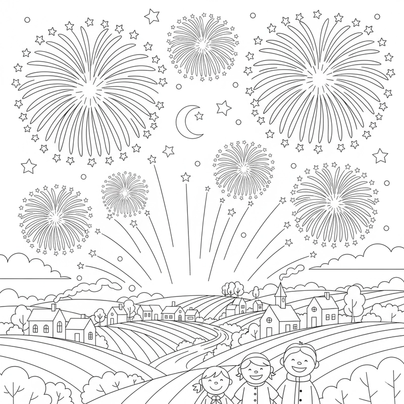 Bộ sưu tập tô màu pháo hoa đa dạng