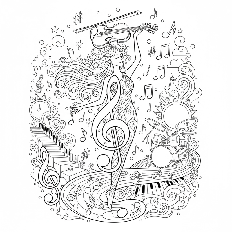 Bộ tô màu nốt nhạc đa dạng