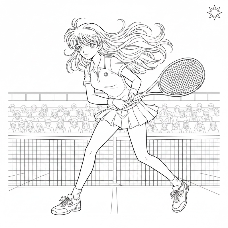 Bức tranh Ran Mori tô màu đẹp