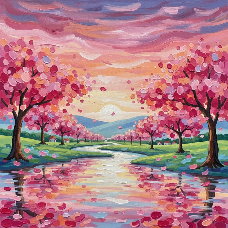 Bức tranh hoa đào xứ Lạng giàu sắc thái