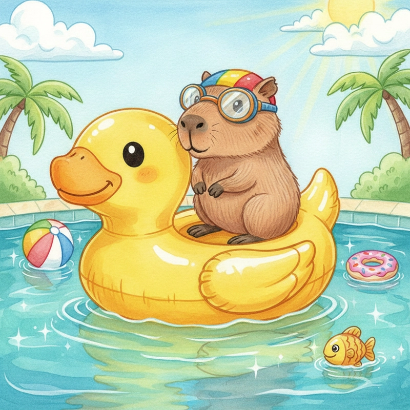 Capybara cute đơn giản cho bé tập tô vẽ