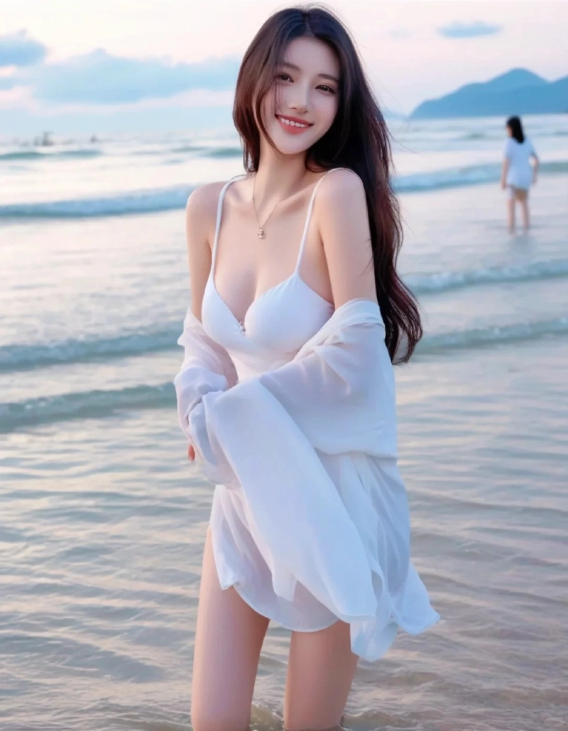 Gái xinh mặc đồ lót màu trắng