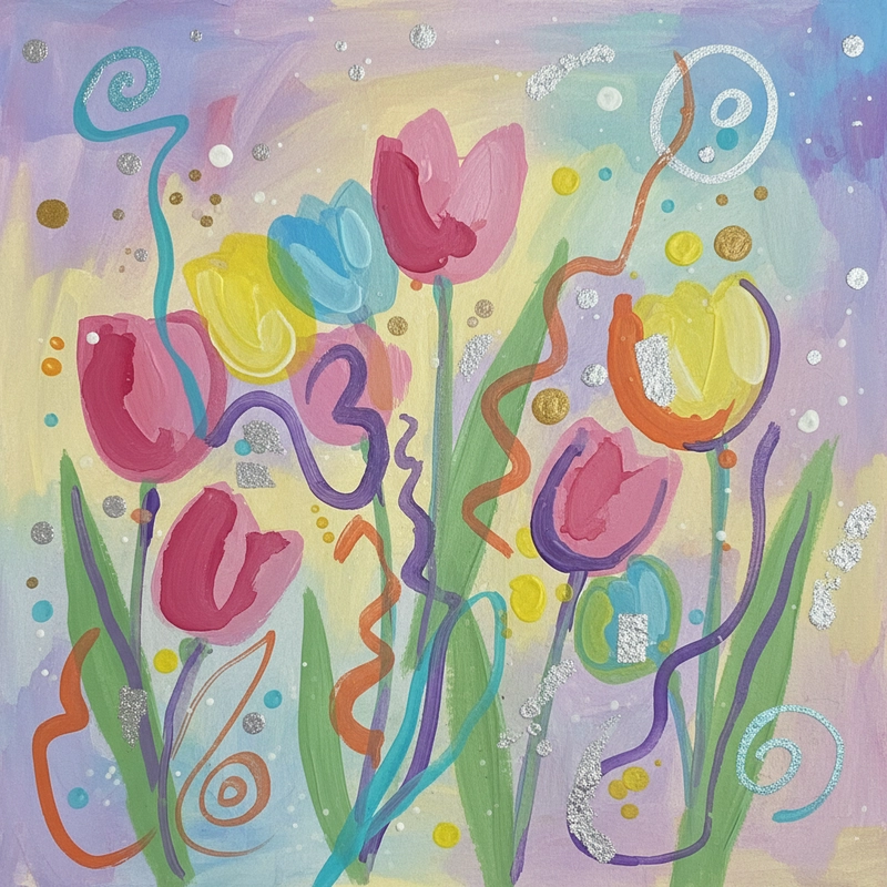 Gợi ý hoa tulip đơn giản cho giờ mỹ thuật