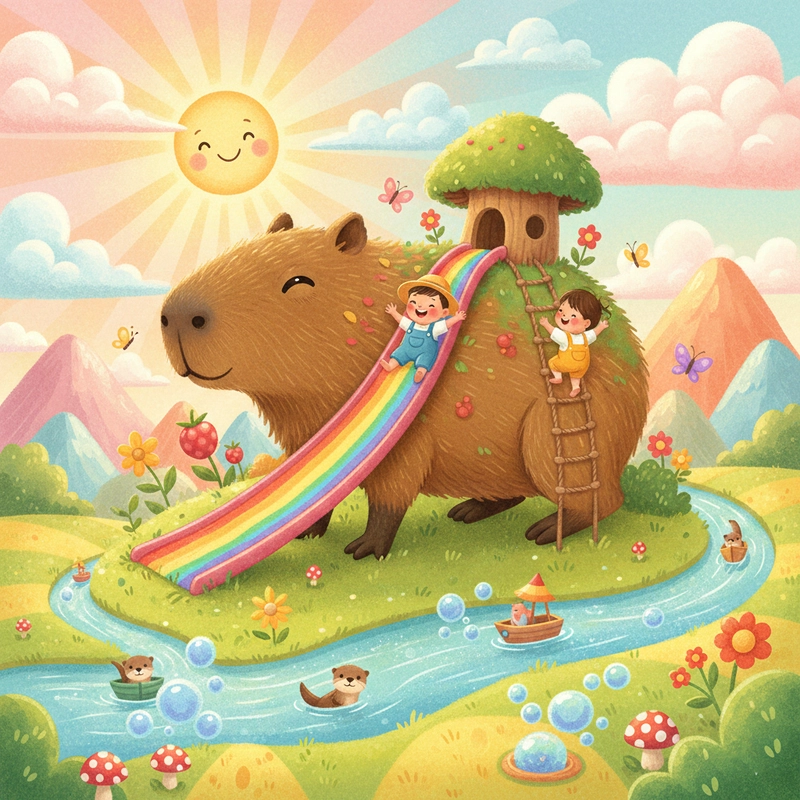 Hình Capybara cute cho bé học vẽ