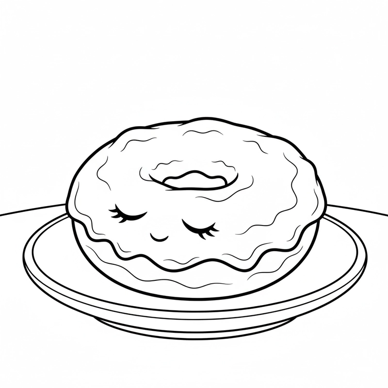 Hình Donut tô màu ngộ nghĩnh