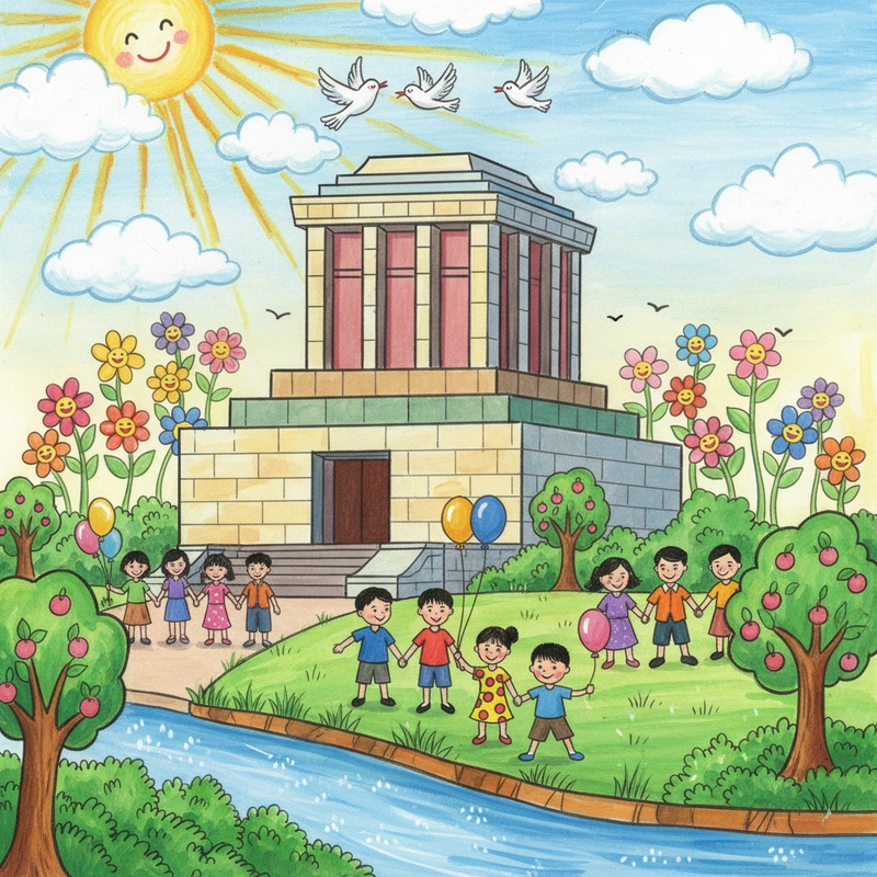 Hình Lăng Bác đơn giản dễ phác họa