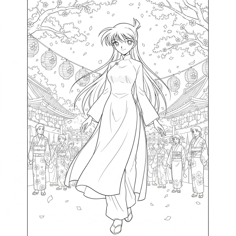 Hình Ran Mori anime tô màu