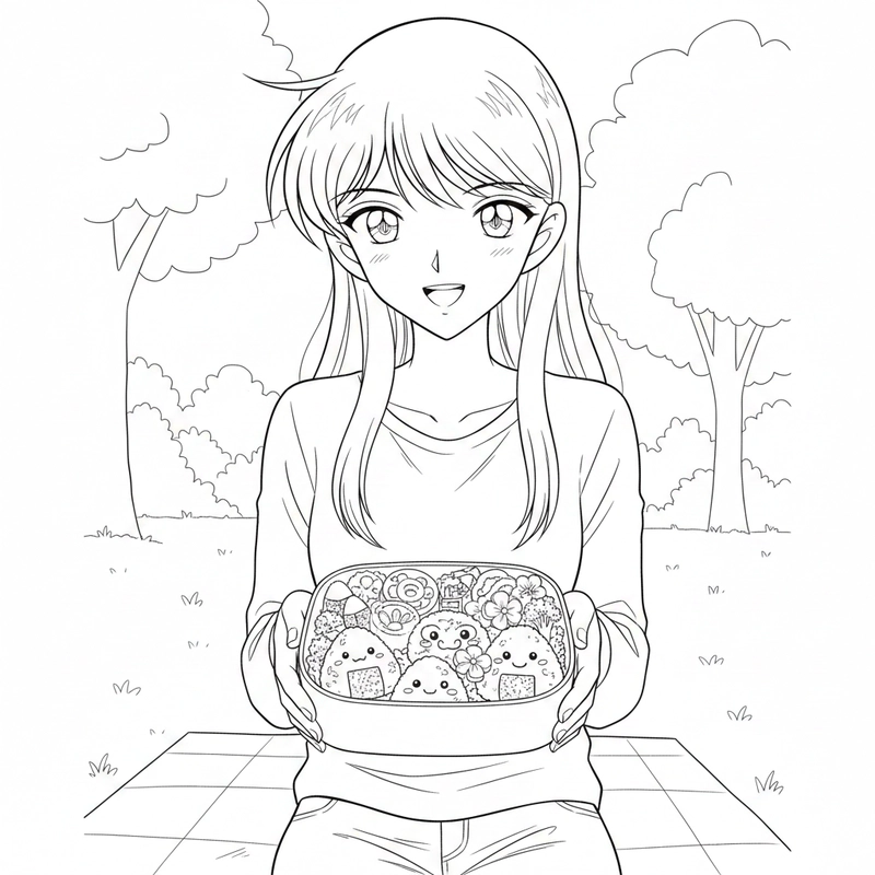 Hình Ran Mori dễ in và dễ tô