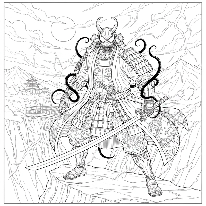 Hình Venom tô màu chi tiết cho bé yêu vẽ