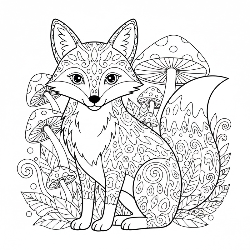 Hình ảnh con cáo tô màu kiểu dễ vẽ