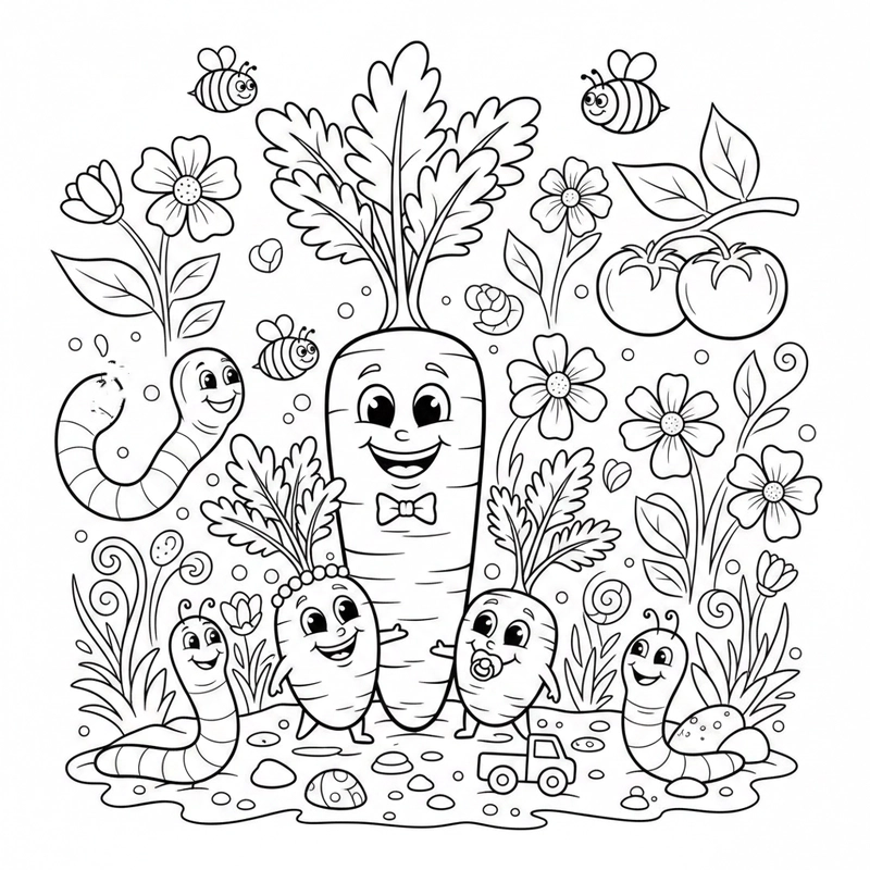 Hình ảnh củ cà rốt để bé tập tô