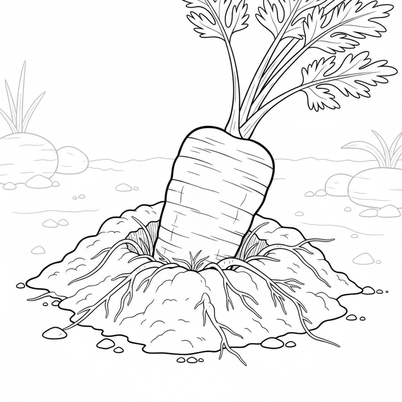 Hình ảnh củ cà rốt đơn giản cho bé tô