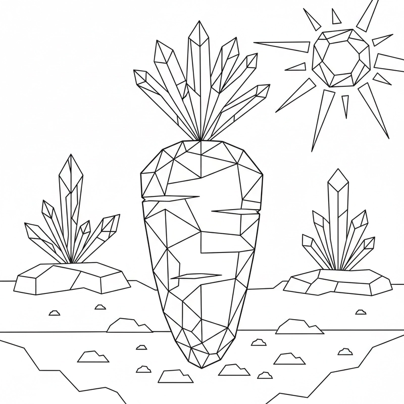 Hình ảnh tô màu củ cà rốt đơn giản