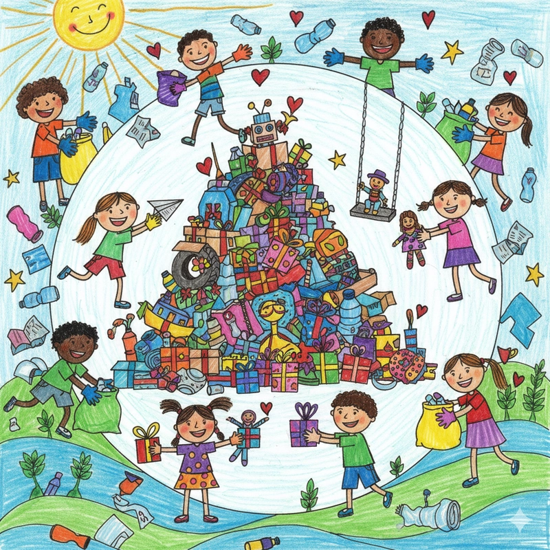 Hình ảnh vẽ tranh nhặt rác bảo vệ môi trường