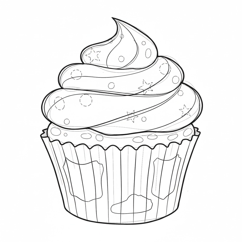 Hình bánh Cupcake tô màu đẹp