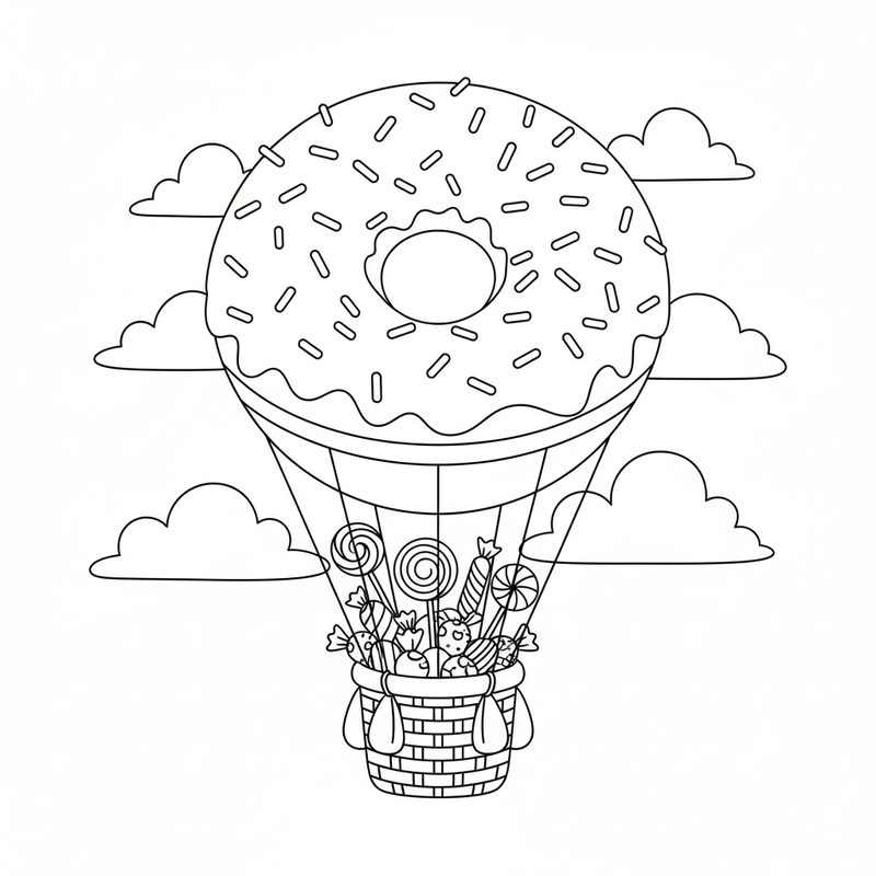 Hình bánh Donut tô màu đẹp mắt