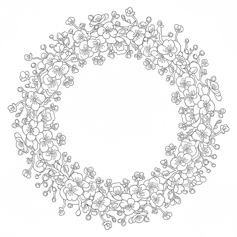 Hình bông hoa mai tô màu nhẹ nhàng