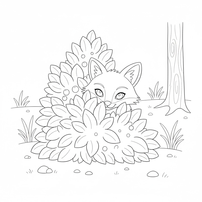 Hình con cáo gian ác tô màu nhẹ nhàng