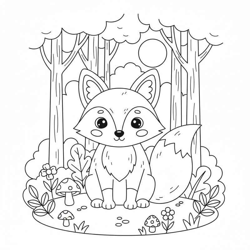 Hình con cáo tô màu nhiều kiểu dáng