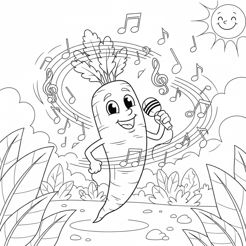 Hình củ cà rốt để trẻ tập tô