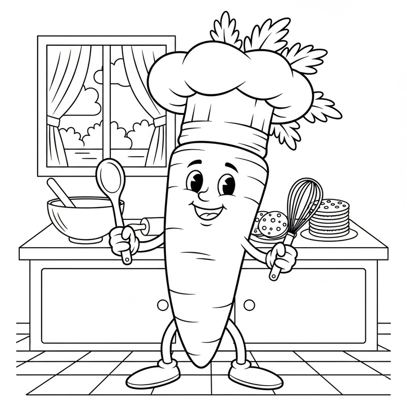 Hình củ cà rốt tô màu cho bé