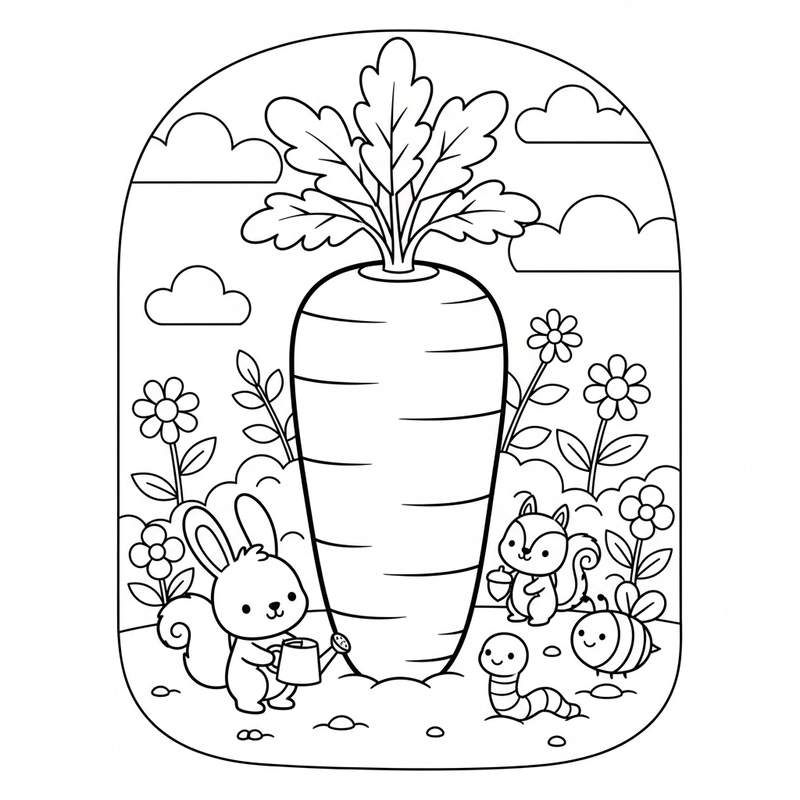 Hình củ cà rốt tô màu đáng yêu