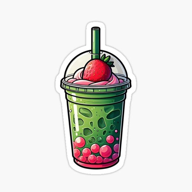 Hình dán sticker trà sữa cute