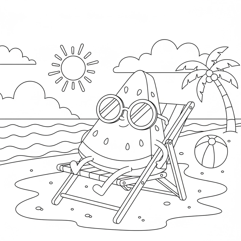 Hình dưa hấu dễ thương cho bé tô