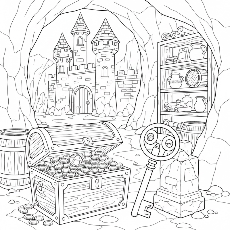 Hình lâu đài đẹp để bé tô màu
