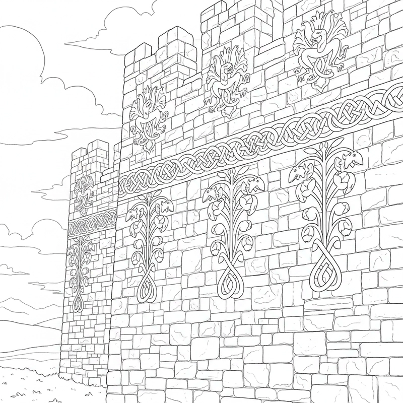 Hình lâu đài tô màu cho bé