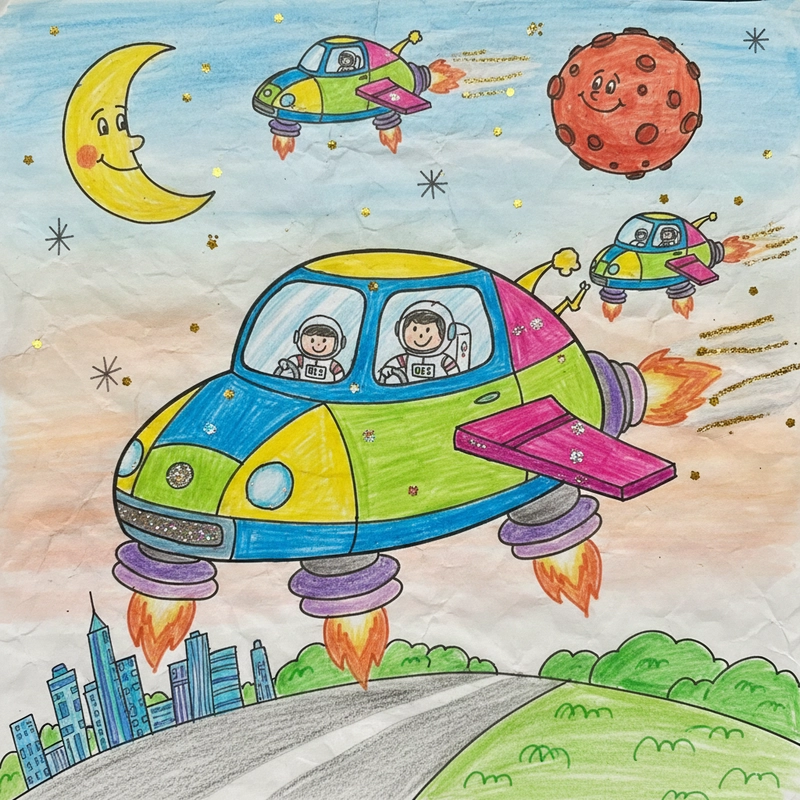 Hình mẫu vẽ ô tô mơ ước giúp học sinh tìm cảm hứng