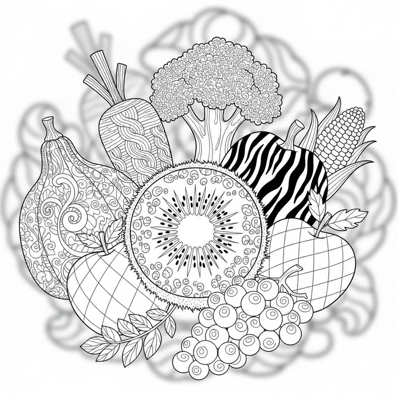 Hình minh họa rau củ quả dễ vẽ