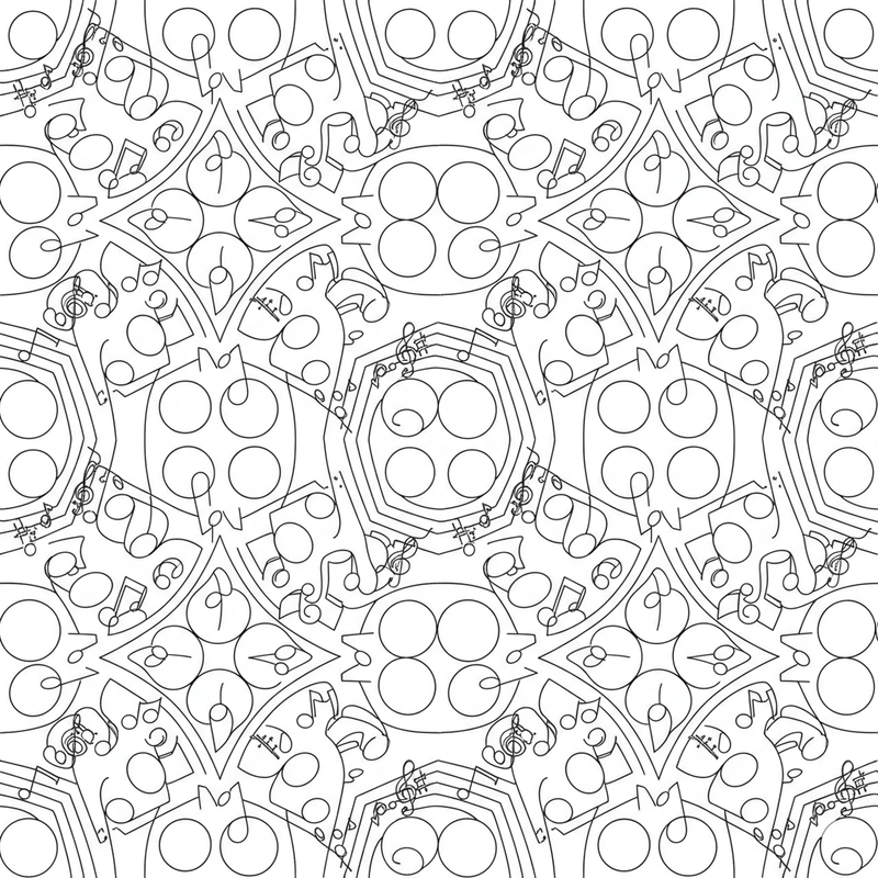 Hình nốt nhạc tô màu dễ thương