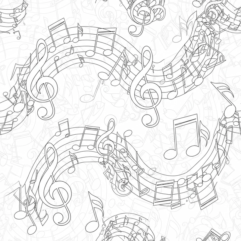 Hình nốt nhạc tô màu độc đáo