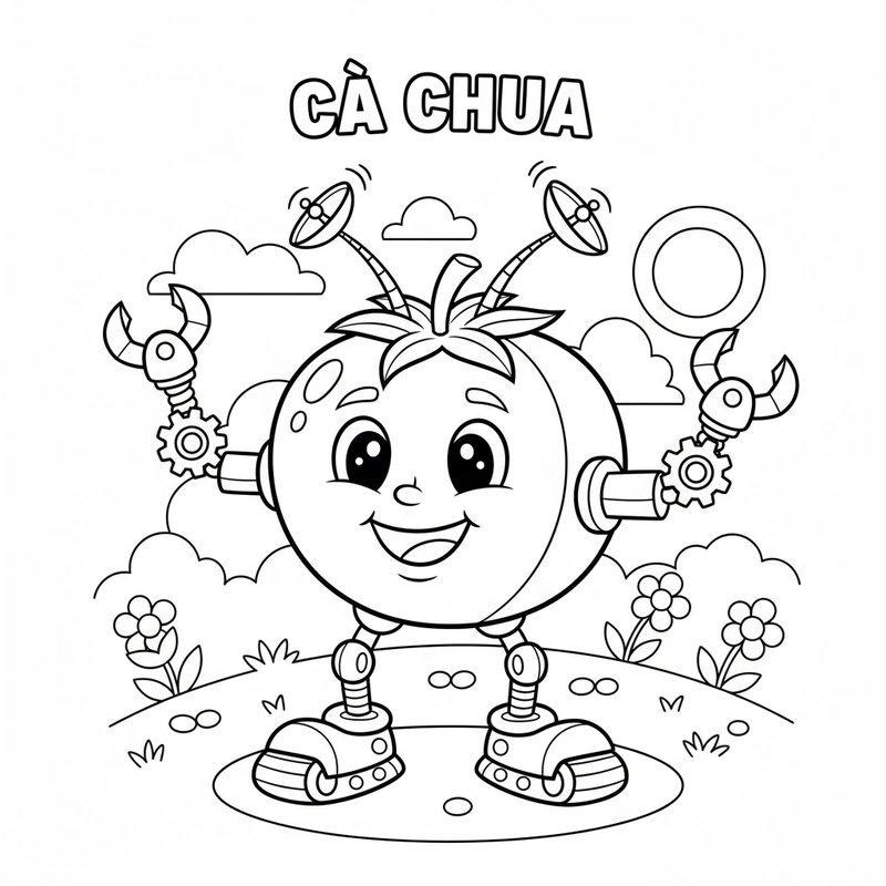 Hình quả cà chua tô màu đẹp