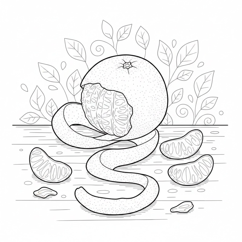 Hình quả cam tô màu dễ sử dụng