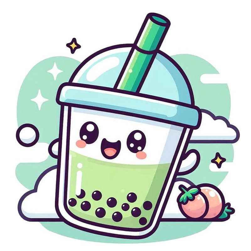 Hình sticker trà sữa đơn giản