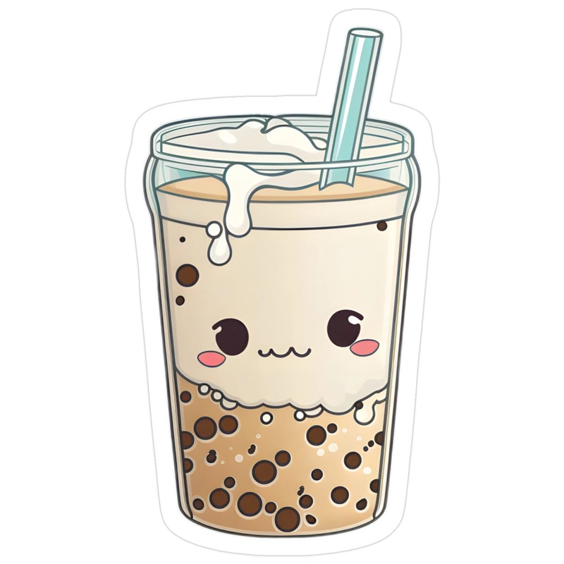 Hình sticker trà sữa xinh nhẹ