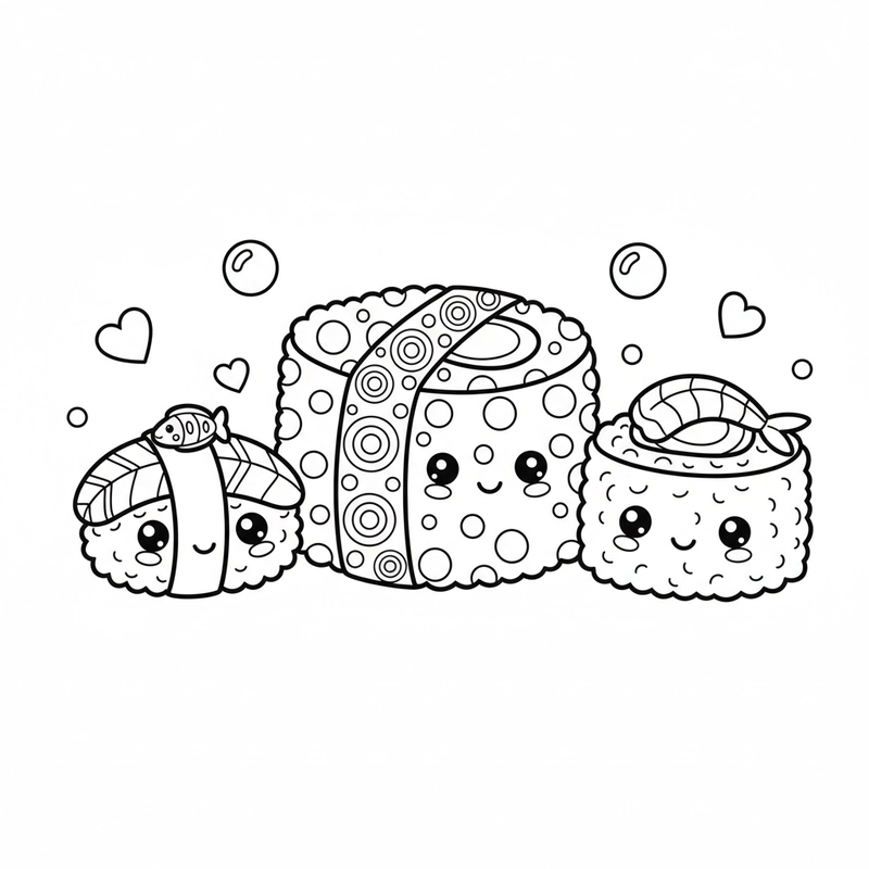 Hình sushi dễ thương cho bé