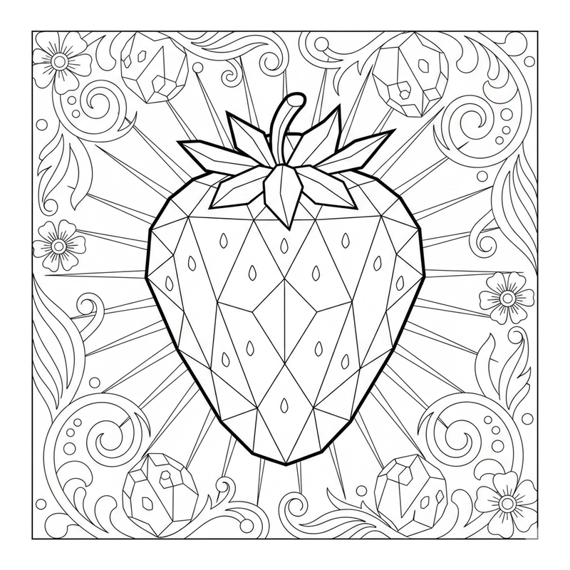 Hình tập tô dâu tây cho bé luyện kỹ năng