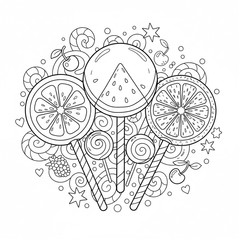 Hình tập tô kẹo mút dễ vẽ