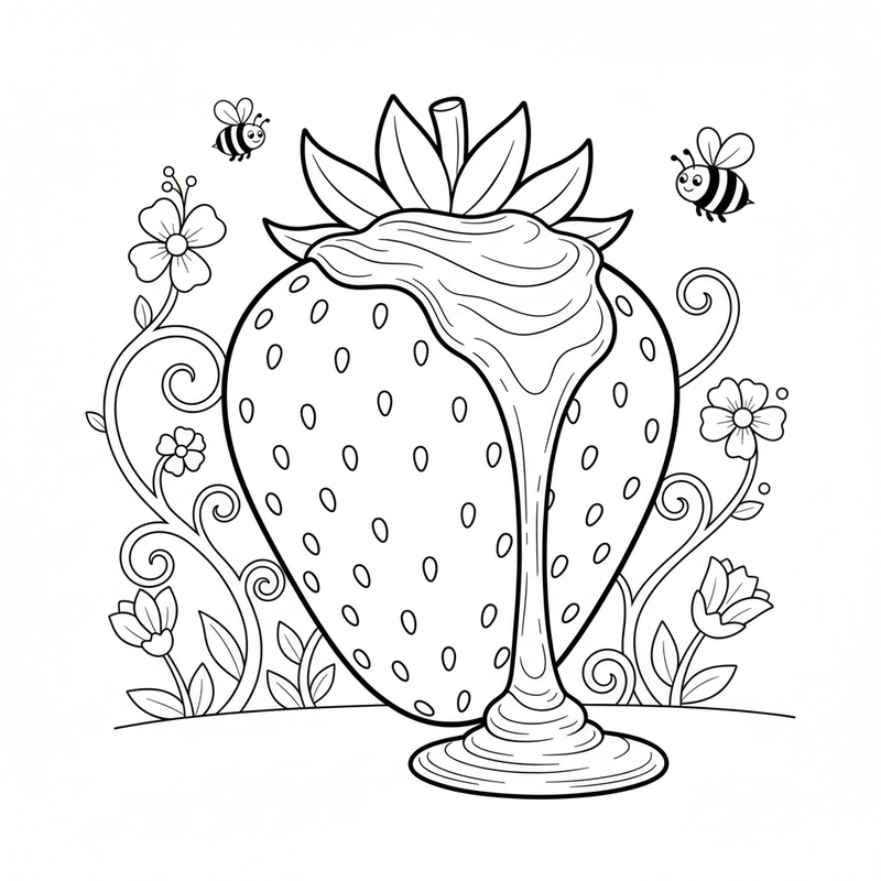 Hình tập tô quả dâu tây cho trẻ nhỏ