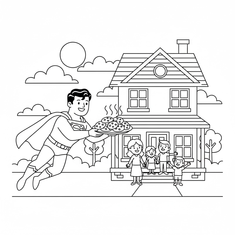 Hình tô Superman giúp bé rèn sự khéo léo