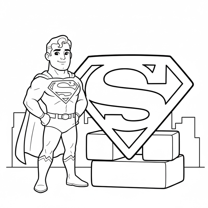 Hình tô Superman với biểu tượng chữ S