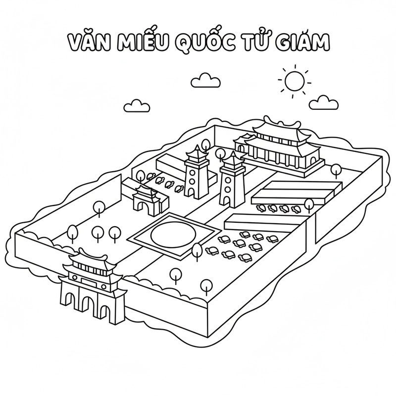 Hình tô Văn Miếu Quốc Tử Giám chi tiết