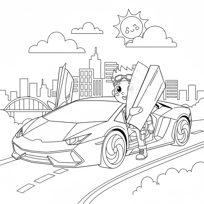 Hình tô màu Lamborghini tốc độ