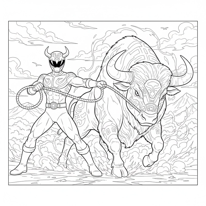 Hình tô màu Siêu Nhân Gao bản in rõ nét